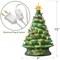 Casafield Hand Painted Ceramic Christmas Tree, Green 15-Inch Pre-Lit Tree with 128 Multi Color Lights and 2 Star Toppers